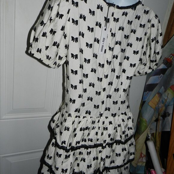 Day + Moon Katherine Tiered Mini Romper Dress Bow ୨୧ Ribbon୨୧ Print🆕📦⌚🏃🏻💨🚚 - Picture 15 of 15